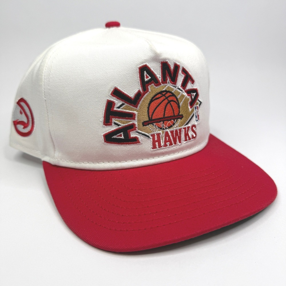 Atlanta Hawks New Era Golfer Snapback Hat Mens OSFM White Red NBA Basketball